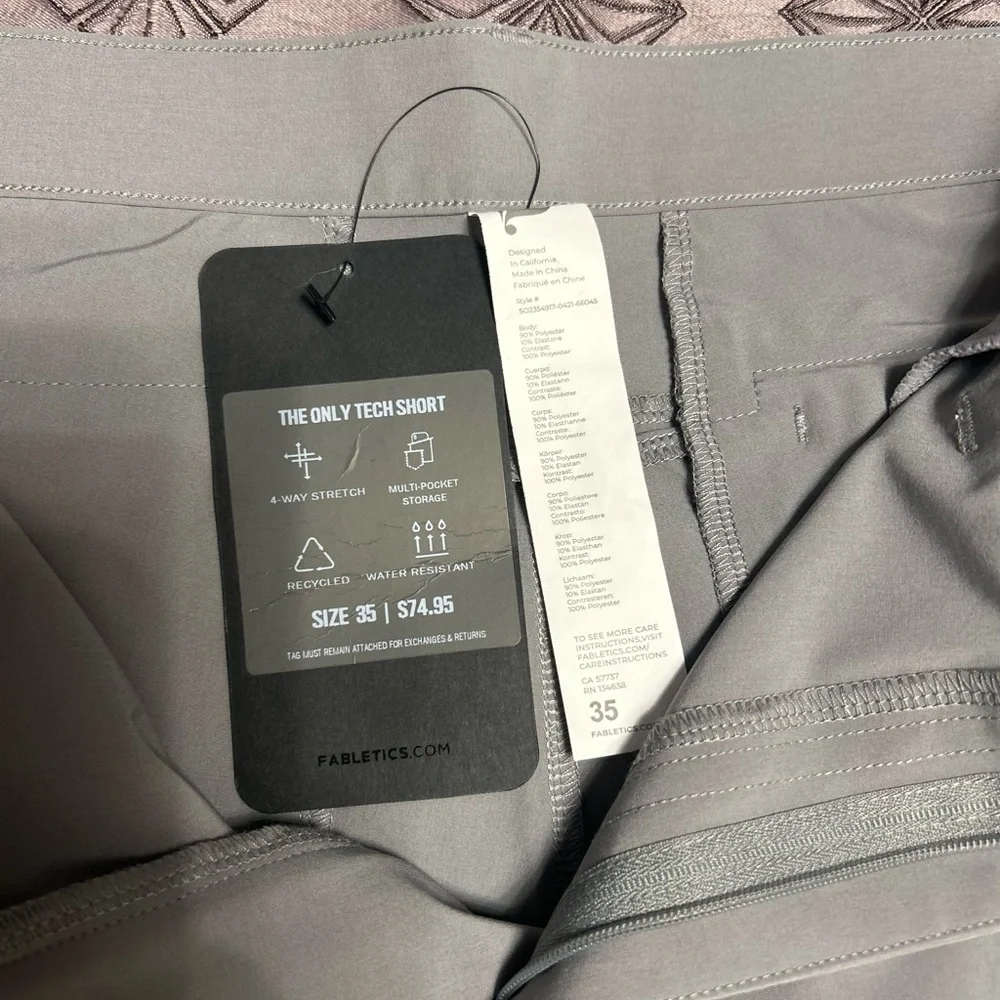 Fabletics Gray Tech Shorts - Picture 6 of 6